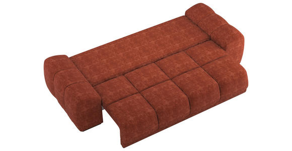 BIGSOFA  in Chenille Terracotta  - Terracotta/Schwarz, KONVENTIONELL, Kunststoff/Textil (266/89/104cm) - Carryhome