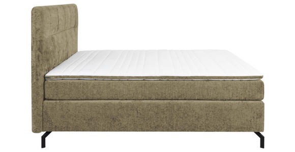 BOXSPRINGBETT 180/200 cm,  in Cappuccino, Topper, H2 + H2 = mittel  - Schwarz/Cappuccino, Design, Textil/Metall (180/200cm) - Esposa