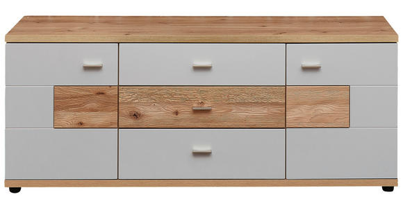 LOWBOARD in 155/60/48 cm - Wildeiche/Hellgrau, Design, Holz/Holzwerkstoff (155/60/48cm) - Novel