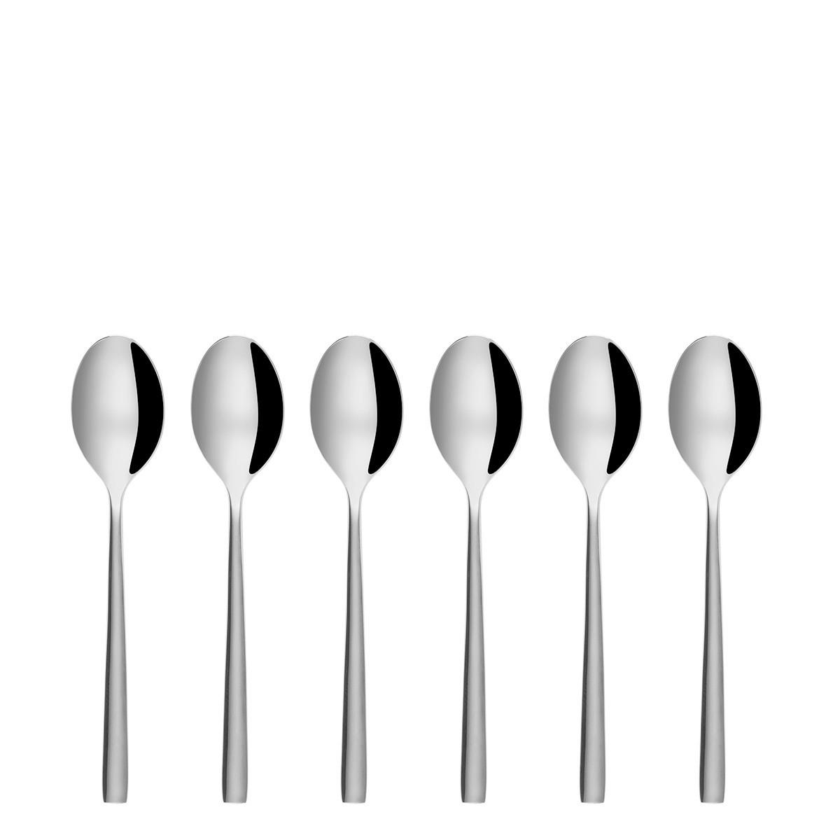 SADA PRÍBOROV, ušľachtilá oceľ, 6-dielne - farba ušľachtilej ocele, Modern, kov - Sola