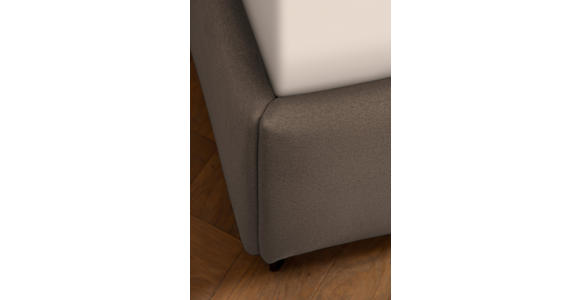 POLSTERBETT gepolstertes Kopfteil, Lattenroste 160/200 cm in Taupe - Taupe/Birkefarben, KONVENTIONELL, Holz/Textil (160/200cm) - Novel