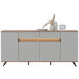 SIDEBOARD 205,6/80/42 cm  - Eichefarben/Hellgrau, Design, Holz/Holzwerkstoff (205,6/80/42cm) - Dieter Knoll