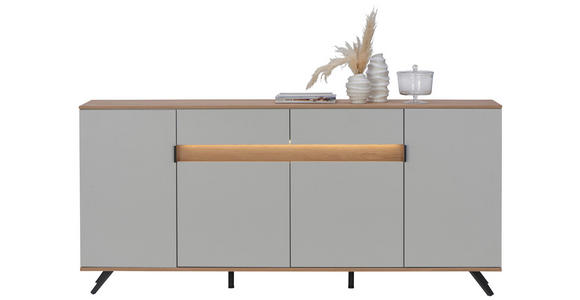 SIDEBOARD 205,6/80/42 cm  - Eichefarben/Hellgrau, Design, Holz/Holzwerkstoff (205,6/80/42cm) - Dieter Knoll