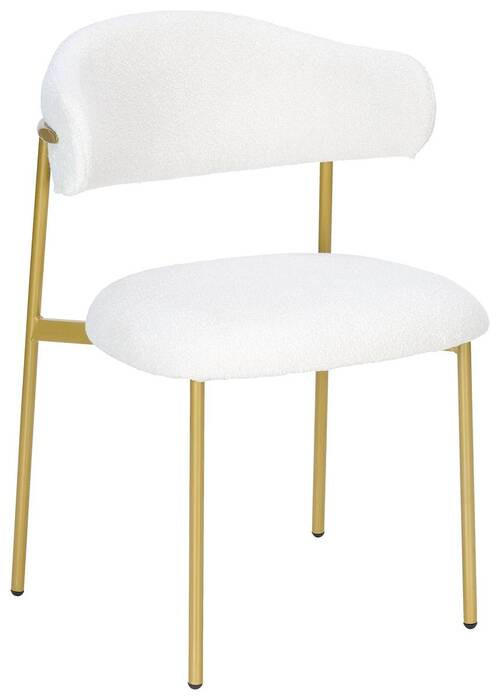 STUHL Bouclé Weiß Pappel Sperrholz  - Goldfarben/Weiß, MODERN, Holz/Textil (55/78/58cm) - Livetastic