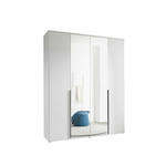 DREHTÜRENSCHRANK  in Weiß  - Schwarz/Weiß, MODERN, Glas/Holzwerkstoff (180/225/52cm) - Carryhome