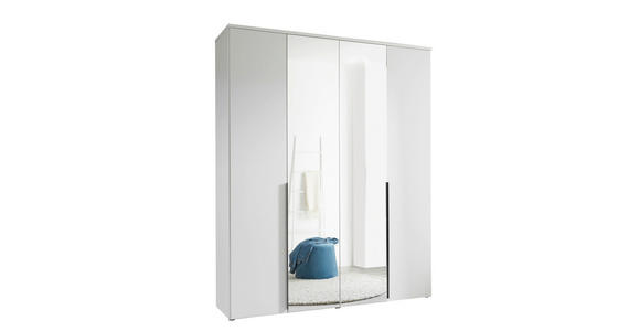 DREHTÜRENSCHRANK  in Weiß  - Schwarz/Weiß, MODERN, Glas/Holzwerkstoff (180/225/52cm) - Carryhome