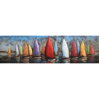 METALLBILD Fahrzeuge 180/55 cm  - Multicolor/Braun, LIFESTYLE, Metall (180/55cm) - Monee