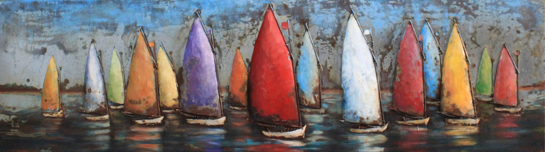 Monee Metallbild Mehrfarbig 180x55 cm
