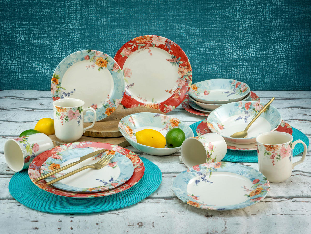 KOMPLETT SERVIS 16 delar  - multicolor, keramik (44/27/40cm) - Creatable