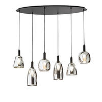 HÄNGELEUCHTE Luce Ambiente e Design 101/90/150 cm   - Chromfarben/Schwarz, Trend, Glas/Metall (101/90/150cm)