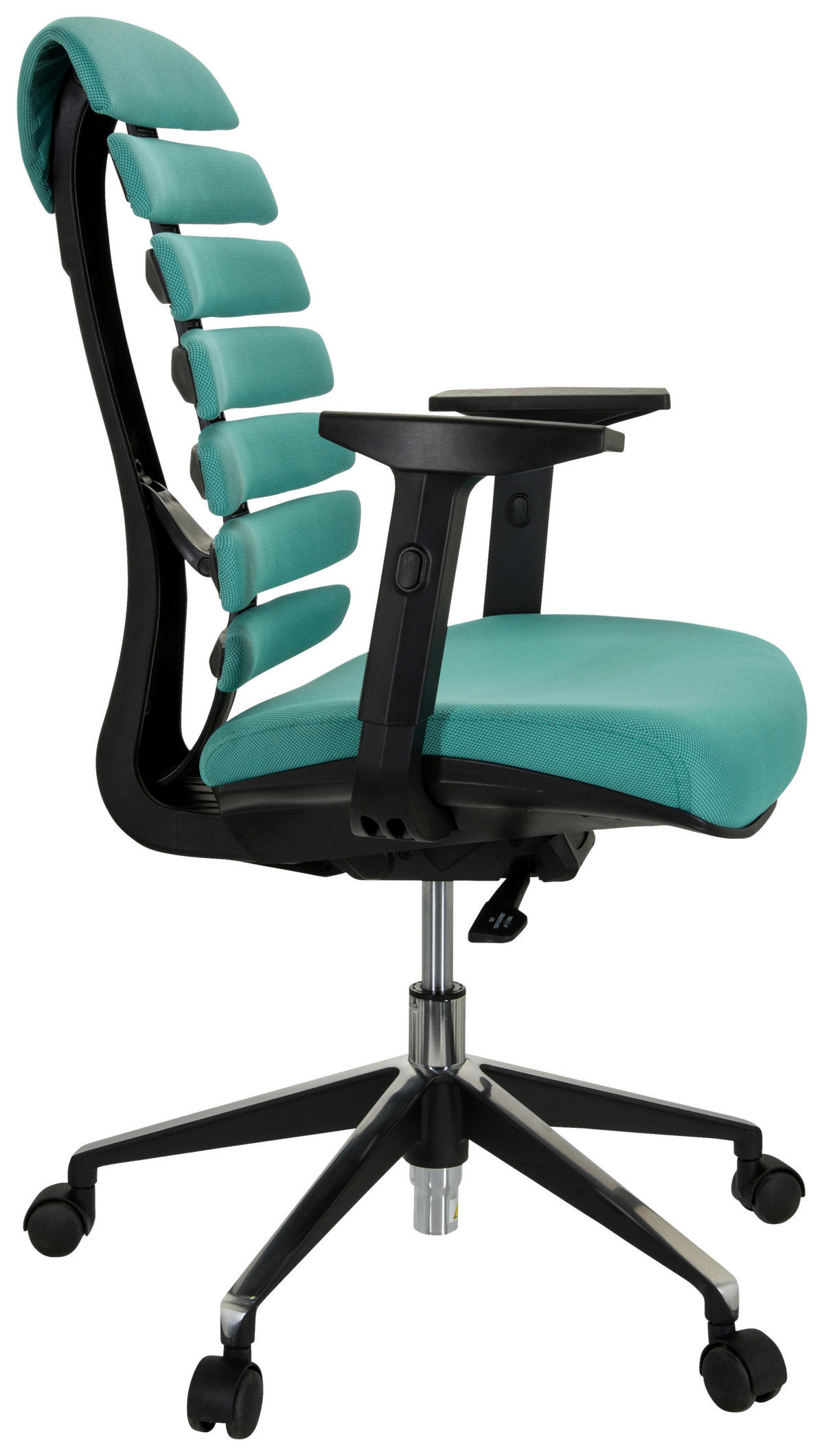 OTOČNÁ ŽIDLE, plochá tkanina, černá, tyrkysová - černá/tyrkysová, Moderní, kov/textil (65/115/50cm) - MID.YOU