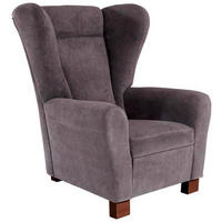 OHRENSESSEL in Flachgewebe Anthrazit  - Anthrazit/Braun, Design, Holz/Textil (95/109/97cm) - Livetastic