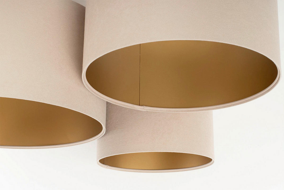 DECKENLEUCHTE Swing  88/92/34 cm  - Beige/Goldfarben, Design, Kunststoff/Textil (88/92/34cm)