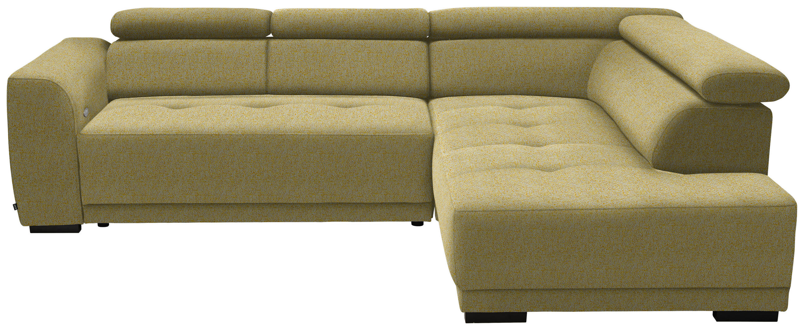 ECKSOFA in Struktur Gelb  284/205 cm  - Gelb/Schwarz, Design, Kunststoff/Textil (284/205cm) - Xora