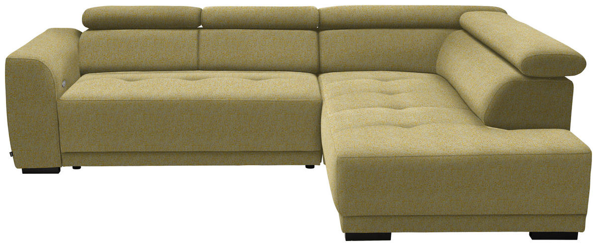 ECKSOFA in Struktur Gelb  284/205 cm  - Gelb/Schwarz, Design, Kunststoff/Textil (284/205cm) - Xora