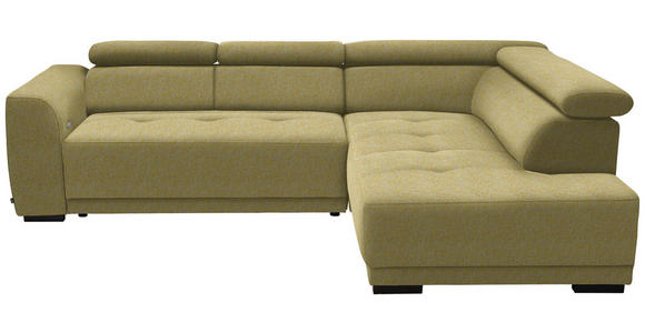 ECKSOFA in Struktur Gelb 284/205 cm - Gelb/Schwarz, Design, Kunststoff/Textil (284/205cm) - Xora