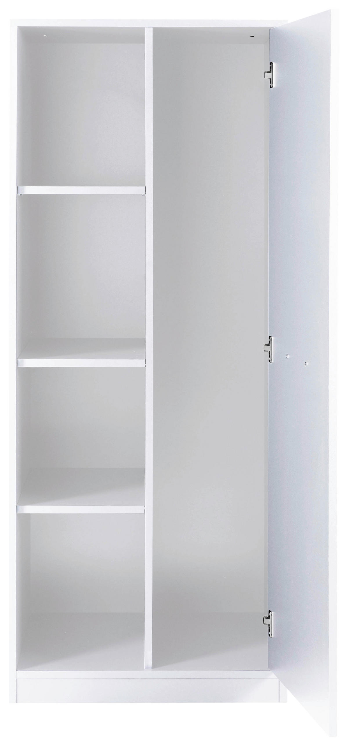 MEHRZWECKSCHRANK 67/164/68 cm  in Weiß  - Silberfarben/Weiß, MODERN, Holzwerkstoff/Metall (67/164/68cm) - home24