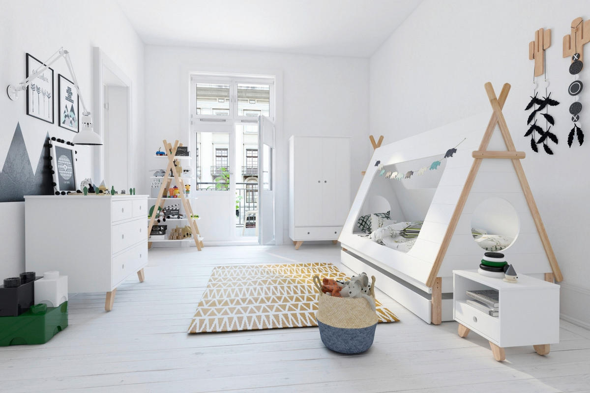 NACHTKÄSTCHEN 40/40/35 cm  in Weiß  - Weiß/Naturfarben, Design, Holz/Holzwerkstoff (40/40/35cm) - Livetastic