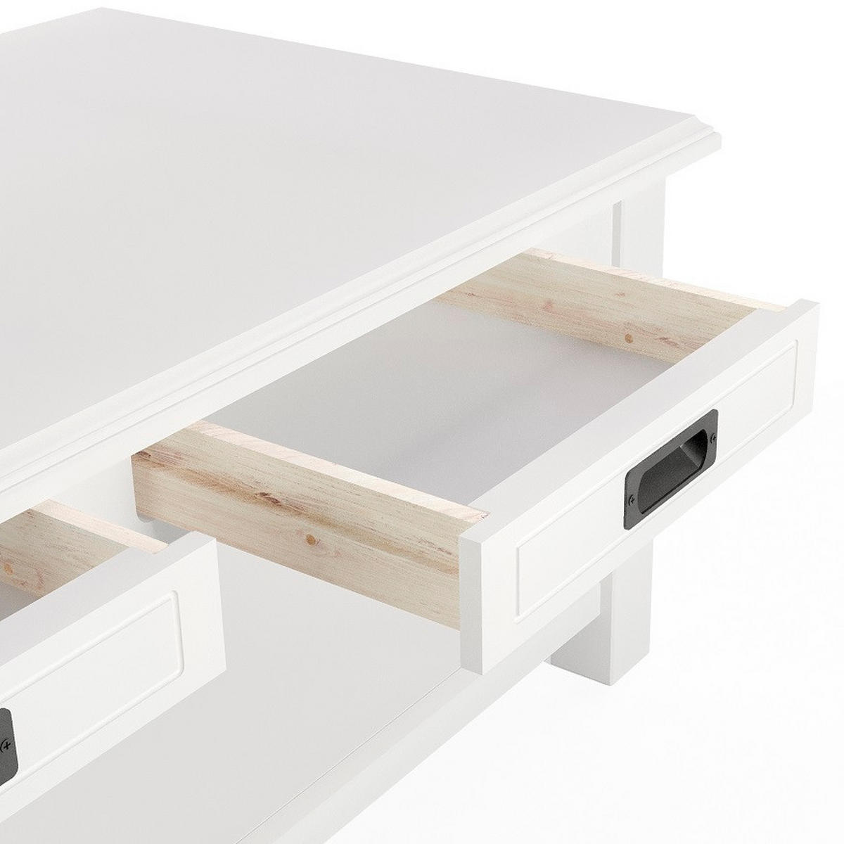 COUCHTISCH Kiefer massiv rechteckig Weiß  - Schwarz/Weiß, Design, Holz/Holzwerkstoff (115/43,5/60cm) - Livetastic