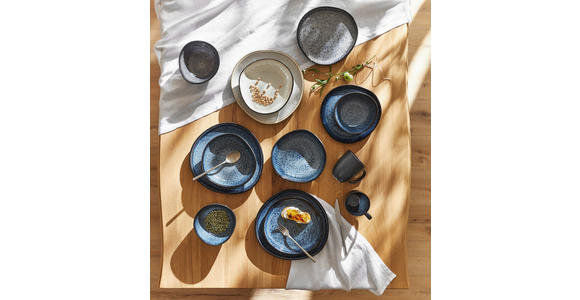 KOMBISERVICE Blau 10-teilig SØREN BLUE - Blau, Trend, Keramik - Novel