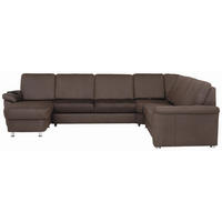 SEDACÍ SOUPRAVA, textil, tmavě hnědá - tmavě hnědá/barvy chromu, Konvenční, kov/textil (163/336/240cm) - Beldomo System