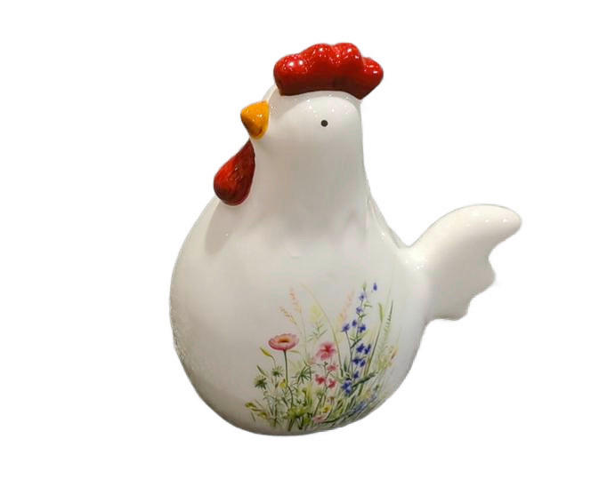 DEKOHUHN - Rot/Weiß, LIFESTYLE, Keramik (11,2/6,2/13,3cm)