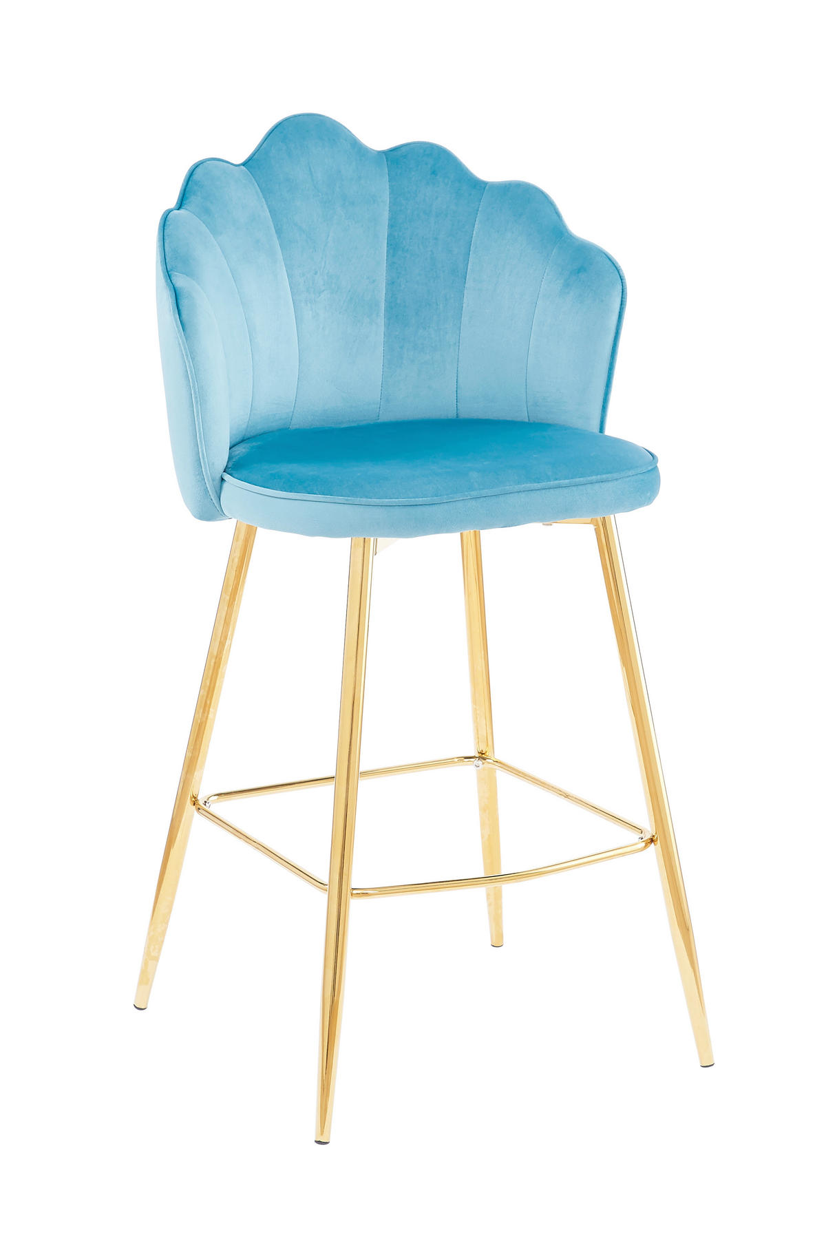 BARHOCKER-SET in Blau  - Blau/Goldfarben, MODERN, Textil/Metall (52/100/54cm) - Livetastic