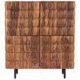 HIGHBOARD  109/120/42 cm  - Sheeshamfarben/Schwarz, Trend, Holz/Metall (109/120/42cm) - Ambia Home