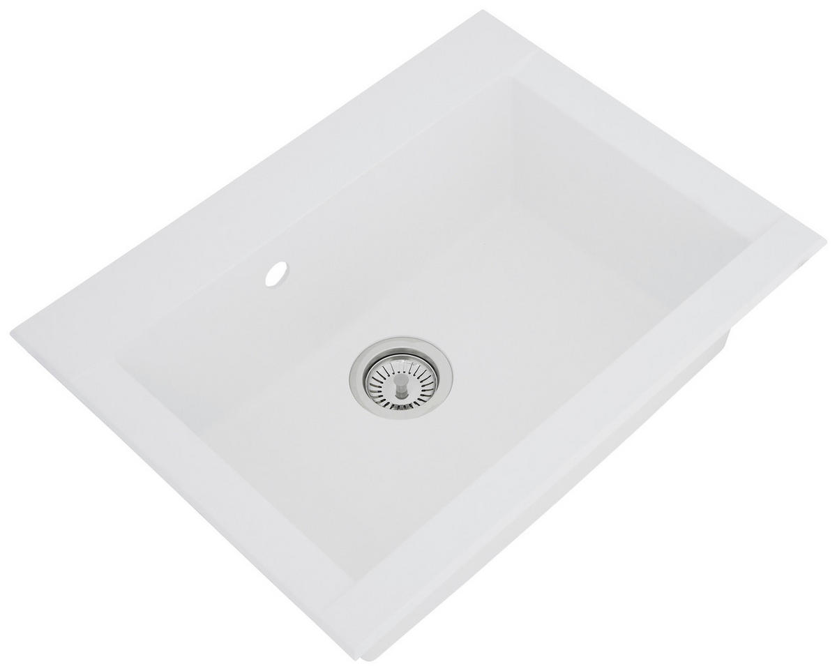 SPÜLE 1712OHIO66X50W  - Weiß, Trend, Glas/Kunststoff (66/21/50cm) - Respekta
