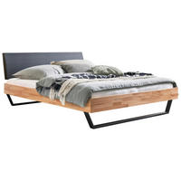 BETT 140/200 cm  in Kernbuche  - Anthrazit/Schwarz, Design, Holz/Metall (140/200cm) - Hasena