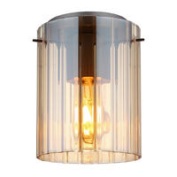 TAKLAMPA TULIVAR 18/23 cm  - mörkgrå/bärnstensfärgad, Basics, metall/glas (18/23cm) - Globo