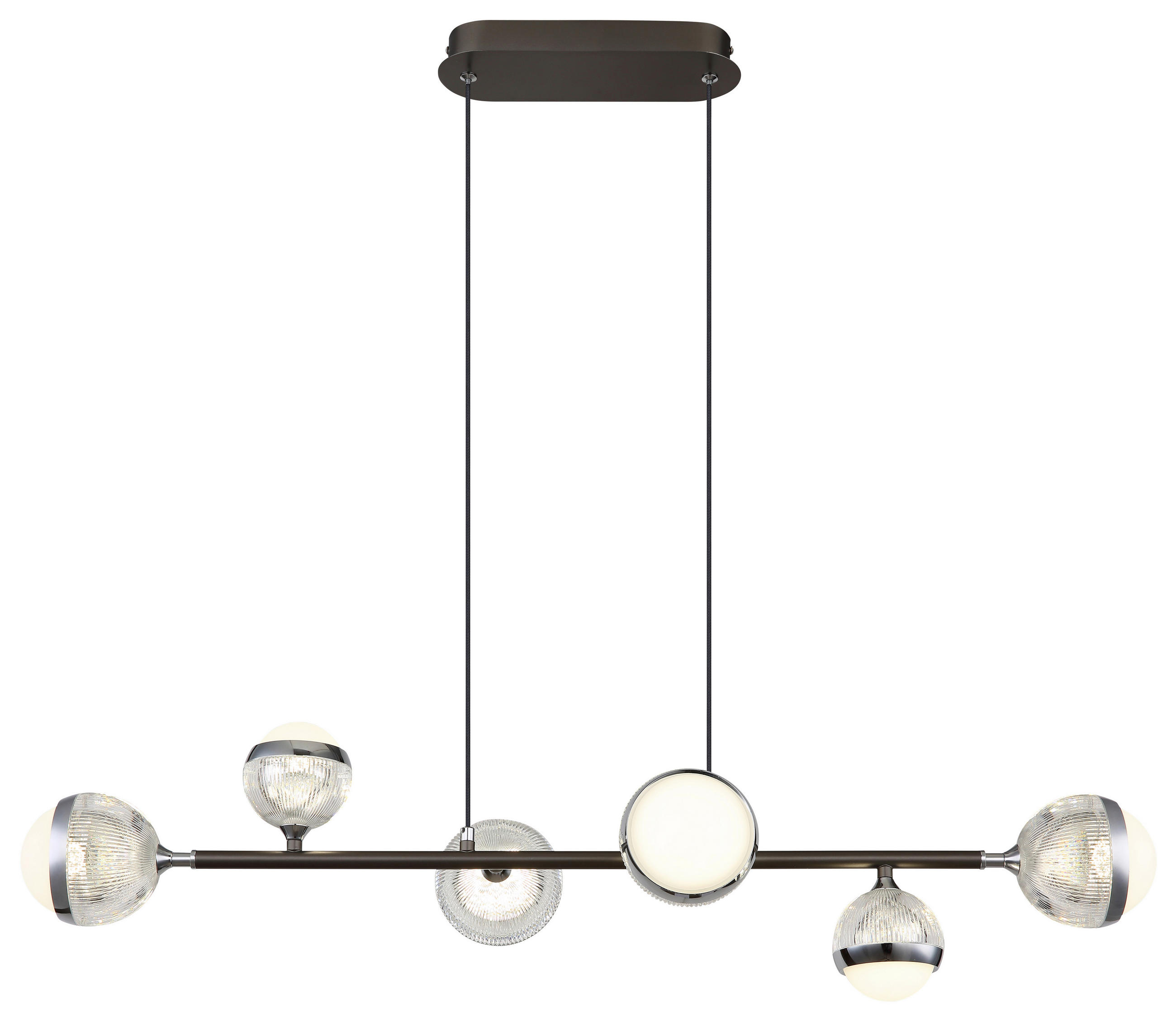 LED-HÄNGELEUCHTE  91/28 cm   - Klar/Chromfarben, Konventionell, Kunststoff/Metall (91/28cm) - Globo