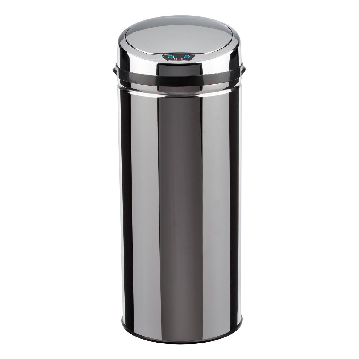 ABFALLEIMER 42 L  - Silberfarben/Schwarz, Trend, Kunststoff/Metall (31/31/79,5cm) - Echtwerk