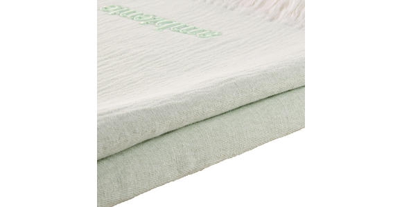 WOHNDECKE 130/170 cm - Weiß/Hellgrün, KONVENTIONELL, Textil (130/170cm) - Ambiente