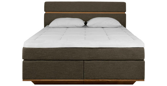 BOXSPRINGBETT 160/200 cm  in Eichefarben, Dunkelbraun  - Eichefarben/Dunkelbraun, Natur, Holz/Textil (160/200cm) - Linea Natura