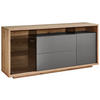 SIDEBOARD Grau, Eiche Artisan  190/83,8/42 cm  - Graphitfarben/Eiche Artisan, Design, Glas/Holzwerkstoff (190/83,8/42cm) - Stylife