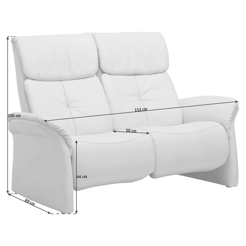 Thumbnail - Himolla Komfortklass 2-Sitzer-Sofa Heimkino, Creme, Leder, Echtleder, Longlife-Leder, Uni, 152x107x91 cm, Blauer Engel, ...