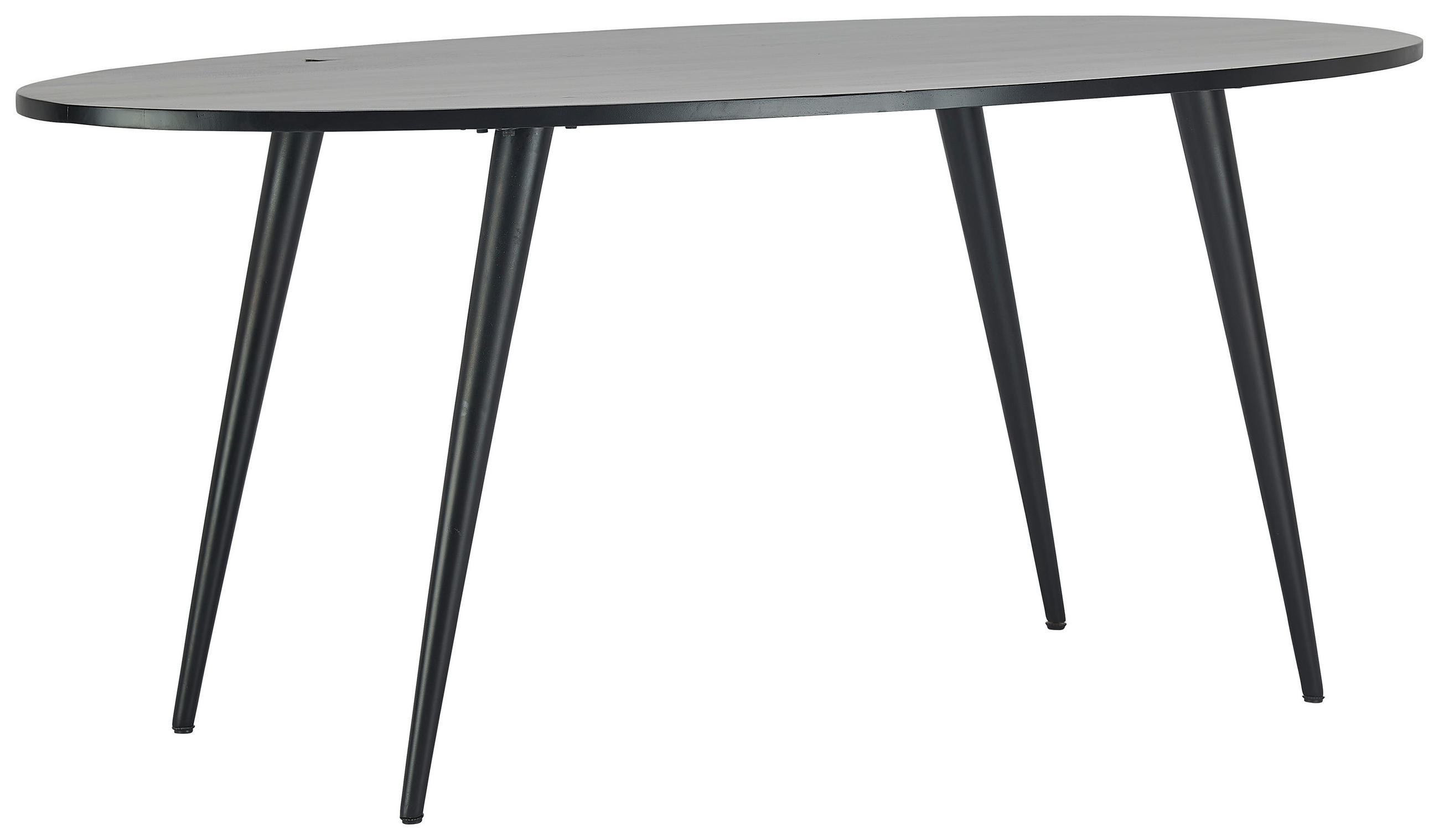 ESSTISCH Mangoholz vollmassiv oval Schwarz  - Schwarz, Natur, Holz/Metall (175/76/90cm) - MID.YOU
