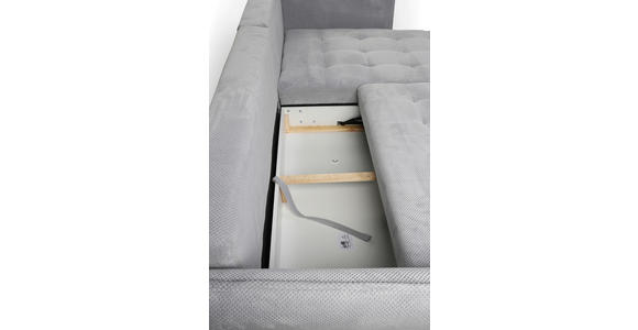 ECKSOFA  in Chenille Hellgrau  285/200 cm  - Hellgrau/Schwarz, MODERN, Textil/Metall (285/200cm) - Carryhome