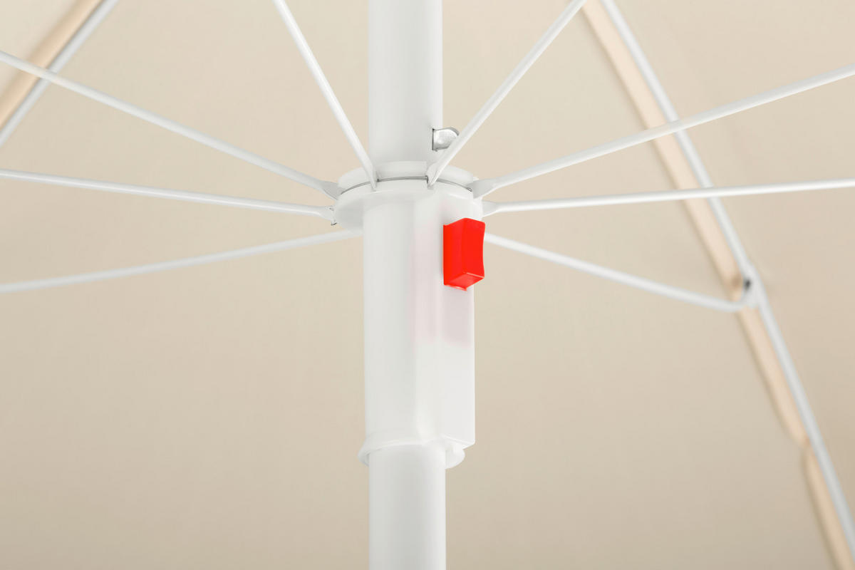 SONNENSCHIRM 200 cm Naturfarben  - Weiß/Naturfarben, Basics, Textil/Metall (200/215/200cm) - Schneider