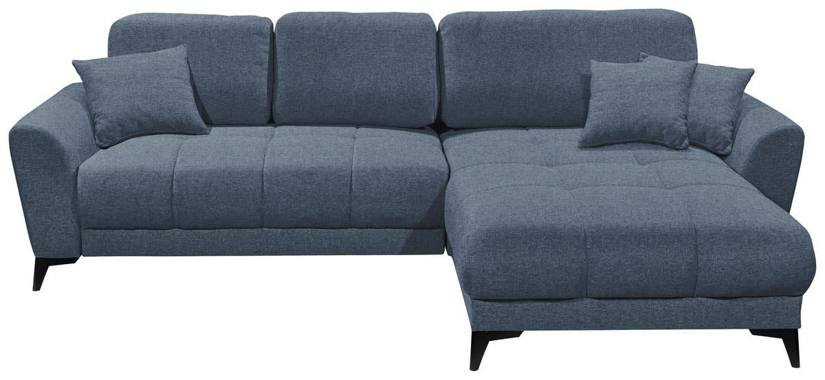 ECKSOFA Blau Webstoff  - Blau/Schwarz, KONVENTIONELL, Kunststoff/Textil (281/189cm) - Carryhome