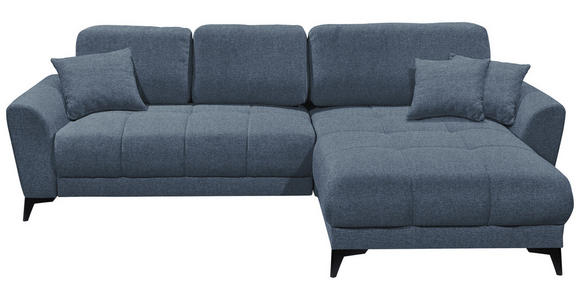 ECKSOFA Blau Webstoff  - Blau/Schwarz, KONVENTIONELL, Kunststoff/Textil (281/189cm) - Carryhome