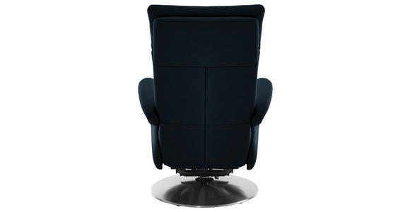 RELAXSESSEL in Leder Dunkelblau - Edelstahlfarben/Dunkelblau, Design, Leder/Metall (78/112/85cm) - Cantus