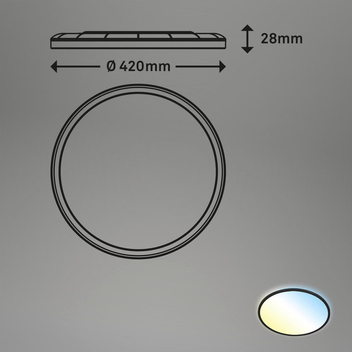 LED-PANEEL 42/2.9 cm   - Schwarz, Design, Kunststoff (42/2.9cm) - Briloner