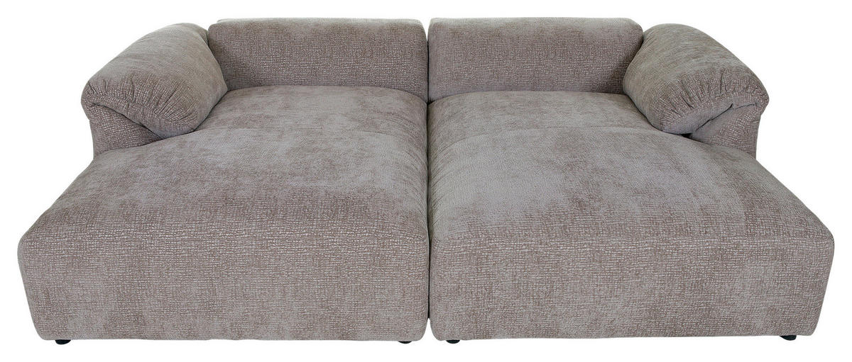 BIGSOFA in Flachgewebe Braun  - Schwarz/Braun, Modern, Kunststoff/Textil (234/66/178cm) - Carryhome