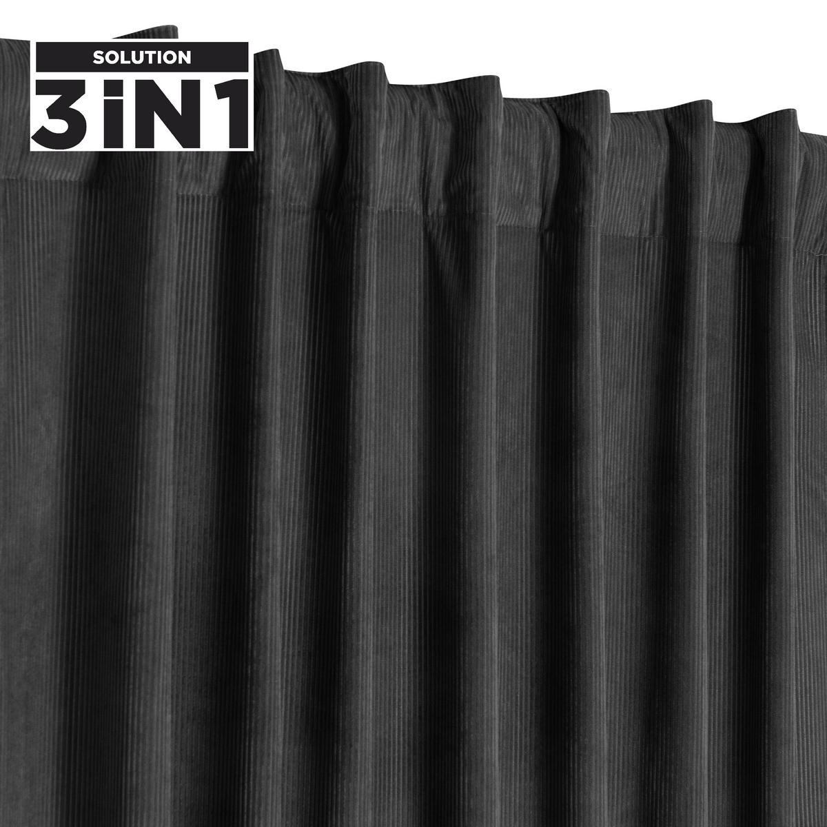 FERTIGVORHANG blickdicht  - Anthrazit, Basics, Textil (140/240cm)