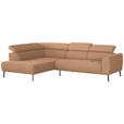 ECKSOFA  in Webstoff Rostfarben  205/280 cm  - Rostfarben/Schwarz, Design, Textil/Metall (205/280cm) - Xora