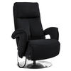 RELAXSESSEL in Leder Anthrazit  - Chromfarben/Anthrazit, Design, Leder/Metall (77/110/87cm) - Valdera