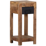 BEISTELLTISCH 27,5/27,5/60 cm Mangoholz massiv Braun, Schwarz quadratisch  - Schwarz/Braun, LIFESTYLE, Holz (27,5/27,5/60cm) - Landscape