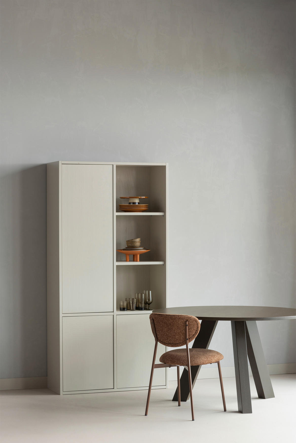 STUHL-SET 2 Stück  in Eisen Webstoff  - Braun, MODERN, Textil/Metall (46/77/56cm) - Livetastic